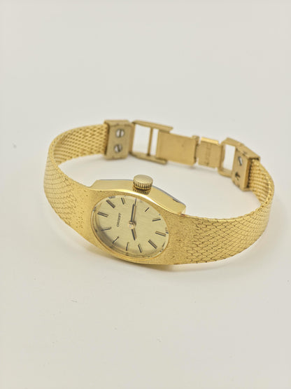 Vintage Orient Women's Watch Gold Tone Bracelet Champagne Dial Quartz Japan - 365