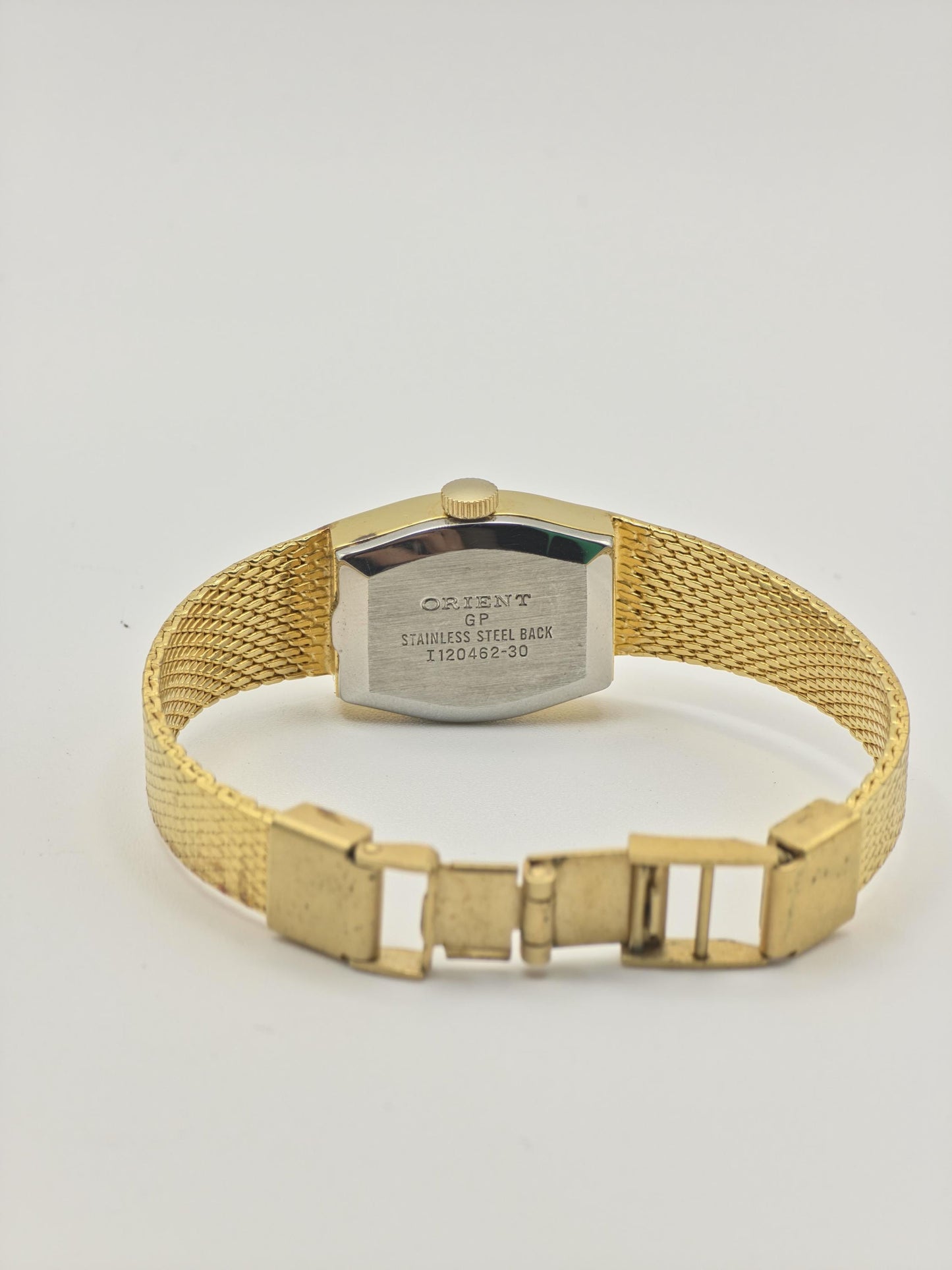 Vintage Orient Women's Watch Gold Tone Bracelet Champagne Dial Quartz Japan - 365