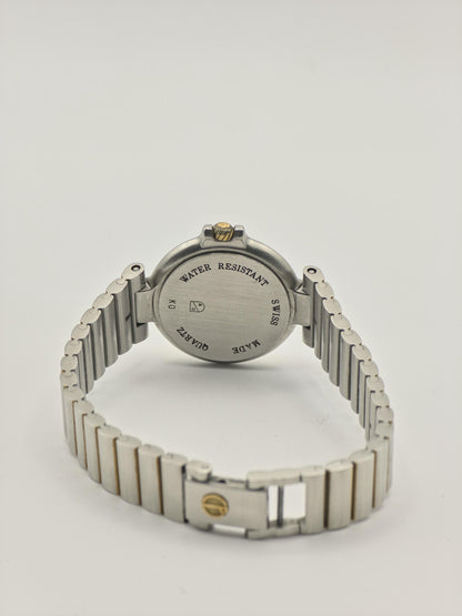 Vintage Dunhill Women's Watch Two Tone Date Quartz Roman Dial Swiss Made - 366