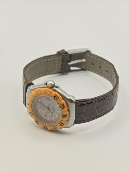 Vintage TAG Heuer Professional 200M Quartz 27mm Unisex Orange Bezel Swiss - 367