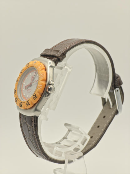 Vintage TAG Heuer Professional 200M Quartz 27mm Unisex Orange Bezel Swiss - 367