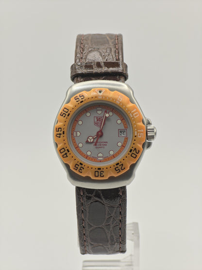 Vintage TAG Heuer Professional 200M Quartz 27mm Unisex Orange Bezel Swiss - 367