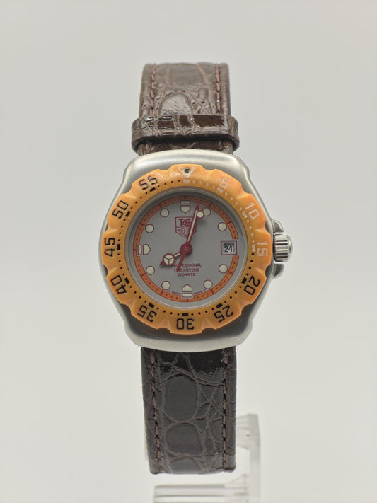 Vintage TAG Heuer Professional 200M Quartz 27mm Unisex Orange Bezel Swiss - 367