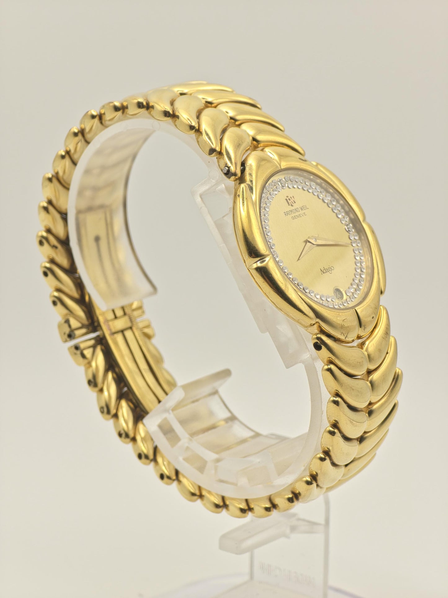 Vintage Raymond Weil Genève Adagio Quartz Men's Watch Gold Tone Swiss Made Luxury - 371