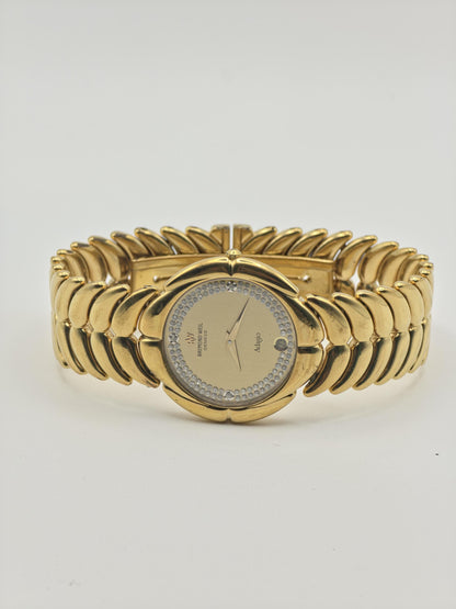 Vintage Raymond Weil Genève Adagio Quartz Men's Watch Gold Tone Swiss Made Luxury - 371
