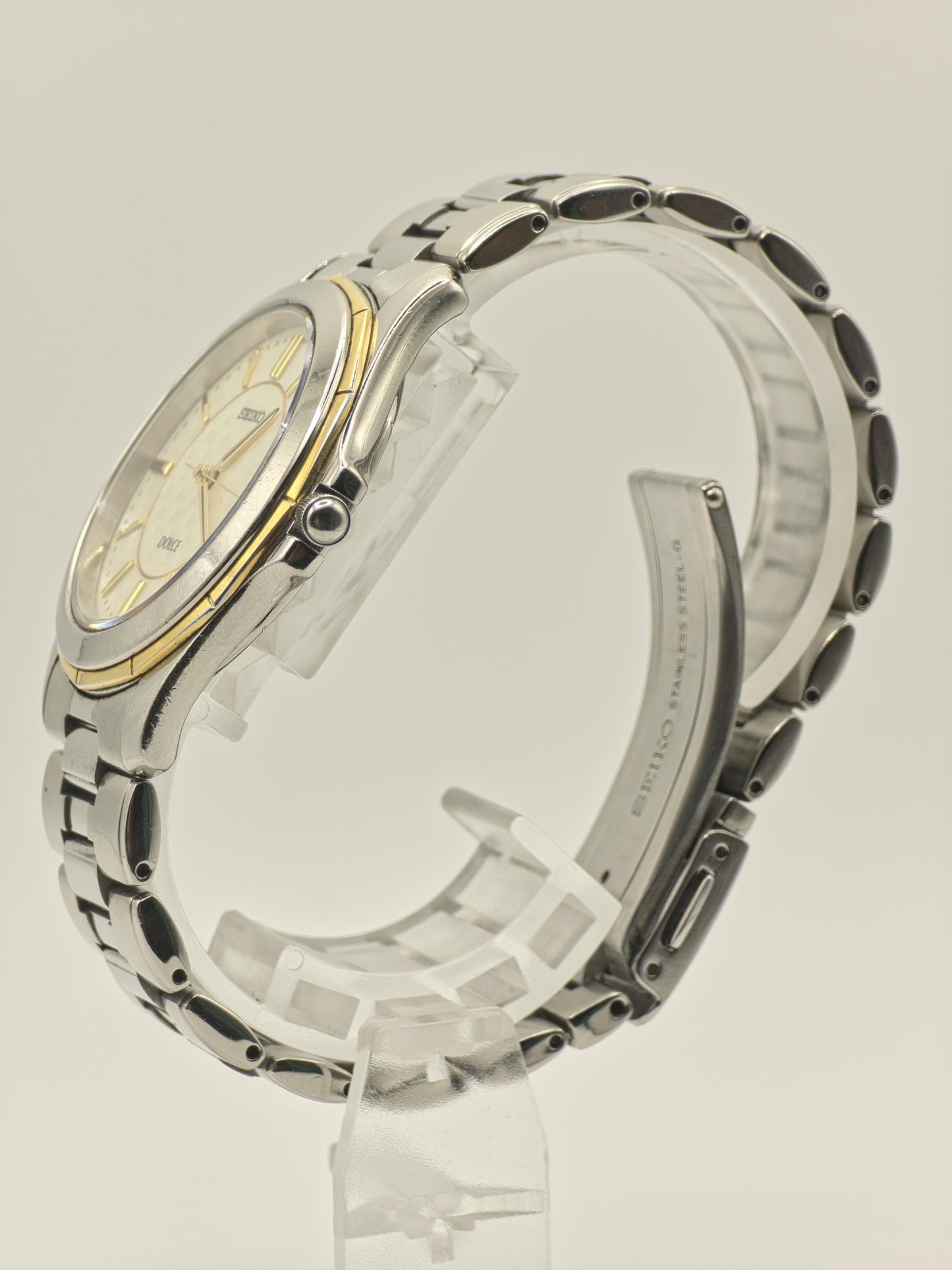 Vintage Seiko Dolce Quartz Men's Watch Silver Dial Stainless Steel Bracelet -373