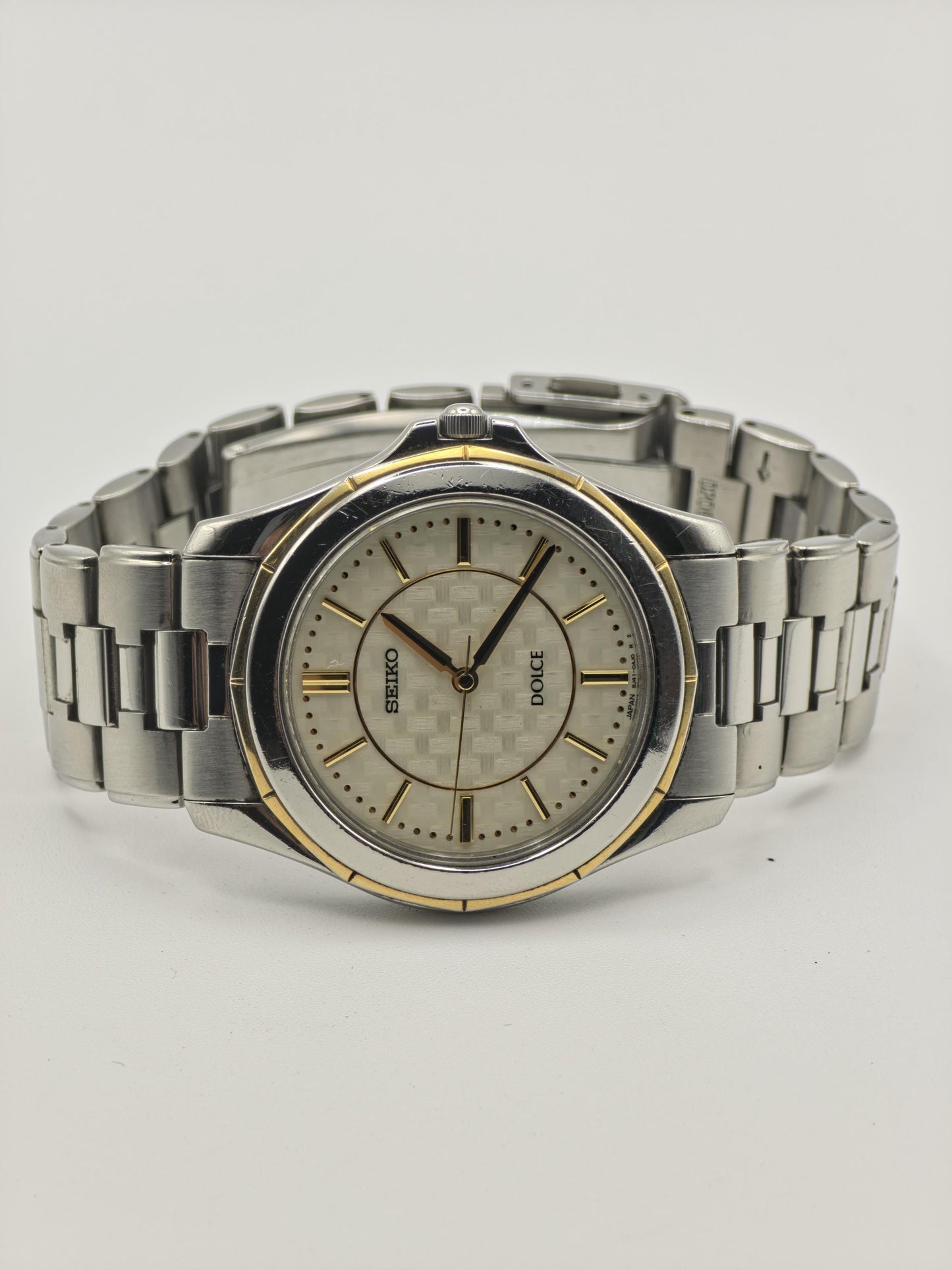 Vintage Seiko Dolce Quartz Men's Watch Silver Dial Stainless Steel Bracelet -373