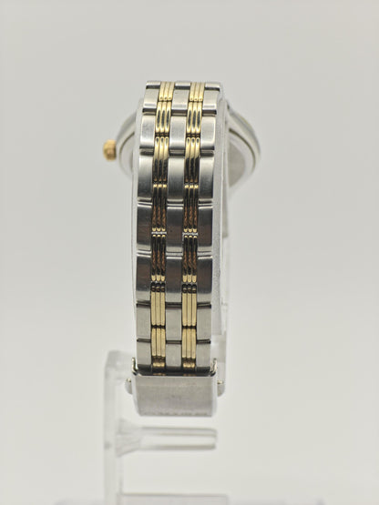 Vintage Seiko Solar Women's Two Tone Quartz Watch Mother of Pearl Dial Japan - 376