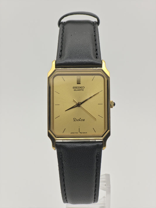 Vintage Seiko Dolce Anti-Magnetic Men's / Unisex Quartz Gold Dial Dress - 384