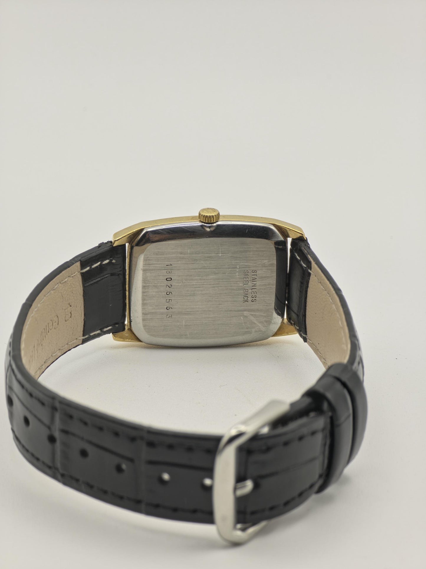 Vintage Longines Men's Gold Dial Rectangular Dress Watch Swiss Made Manual Wind - 385