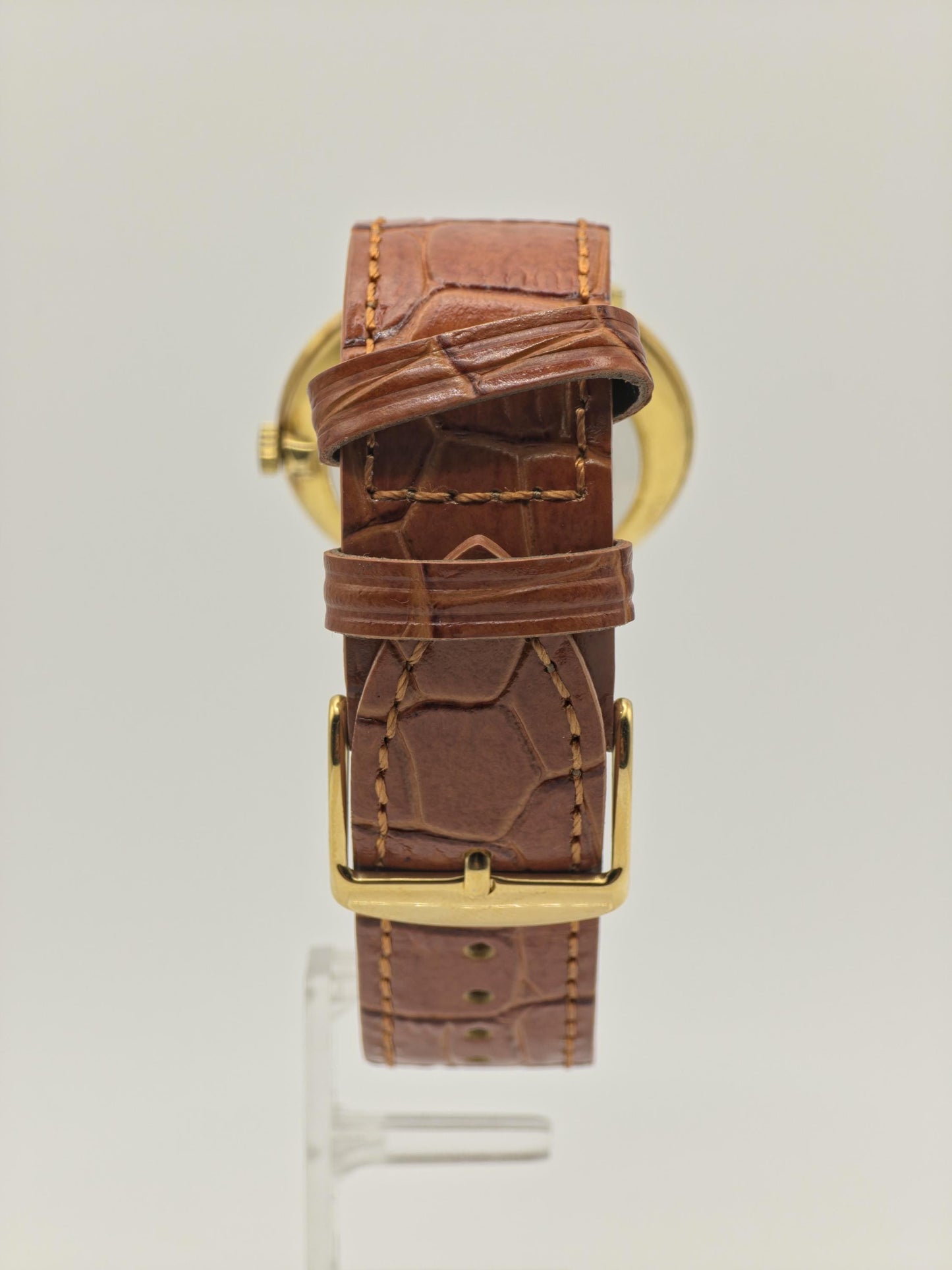 Vintage Omega De Ville Men's Manual Wind Dress Watch Gold Tone Silver Dial Swiss Made - 388