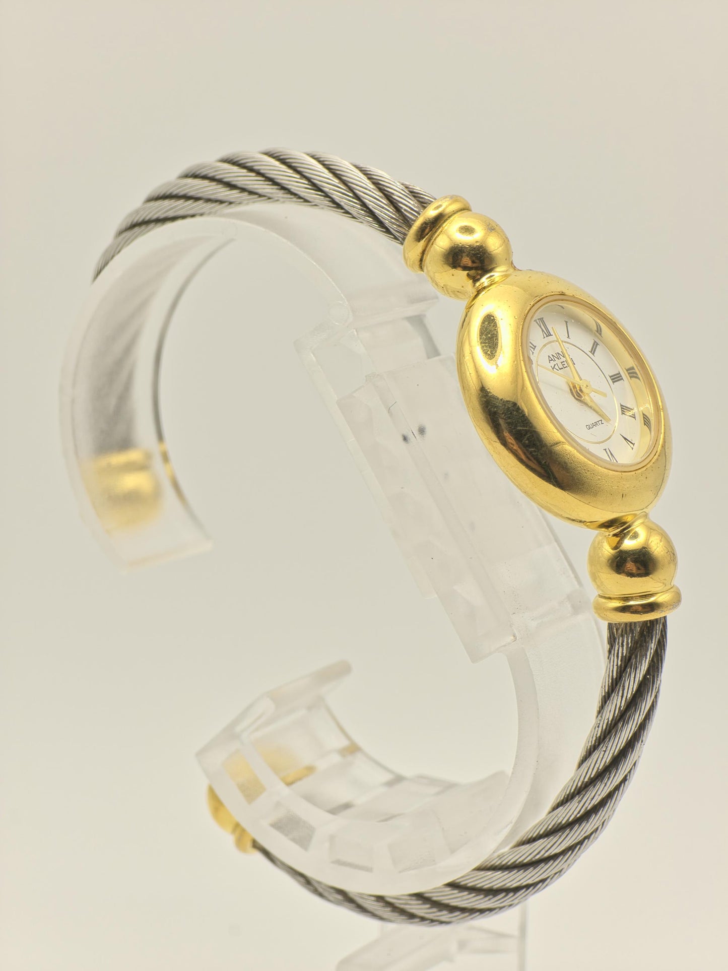 Vintage Anne Klein II Quartz Gold Tone Cable Bangle Watch Women's - 395