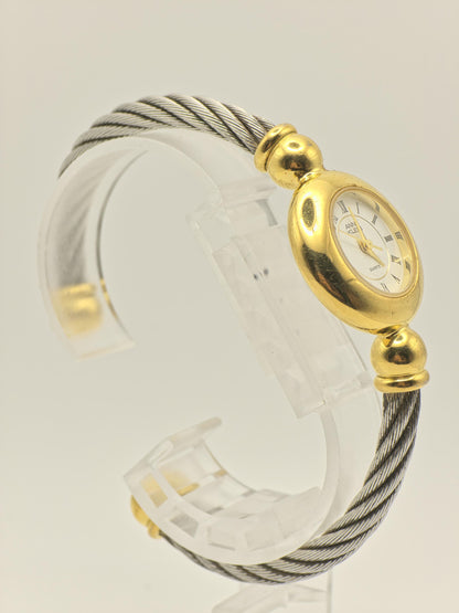 Vintage Anne Klein II Quartz Gold Tone Cable Bangle Watch Women's - 395