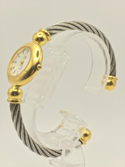 Vintage Anne Klein II Quartz Gold Tone Cable Bangle Watch Women's - 395