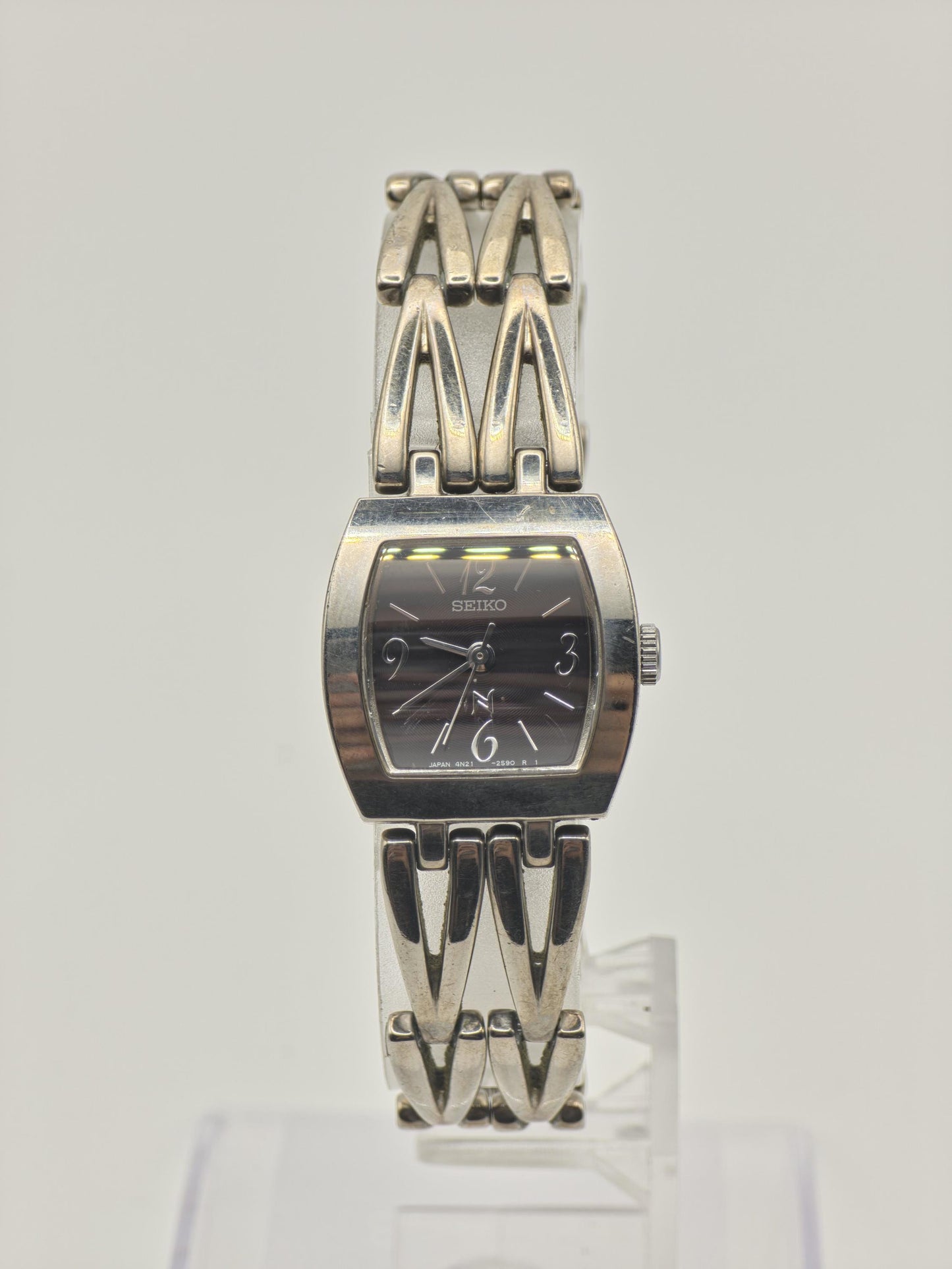 Vintage Seiko Quartz Silver Tone Bangle Women's Dress Watch Japan - 397