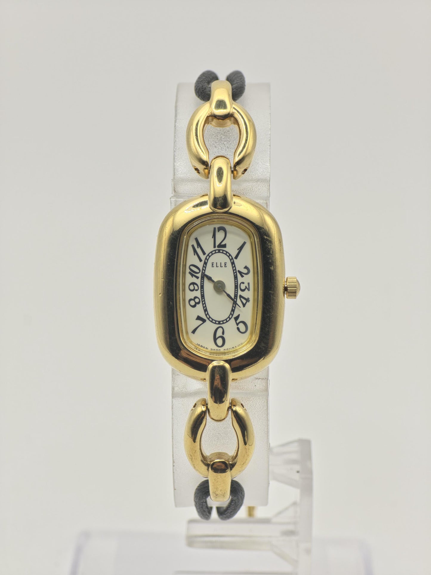 Vintage ELLE Quartz Gold Tone Bracelet Women's Dress Watch - 398