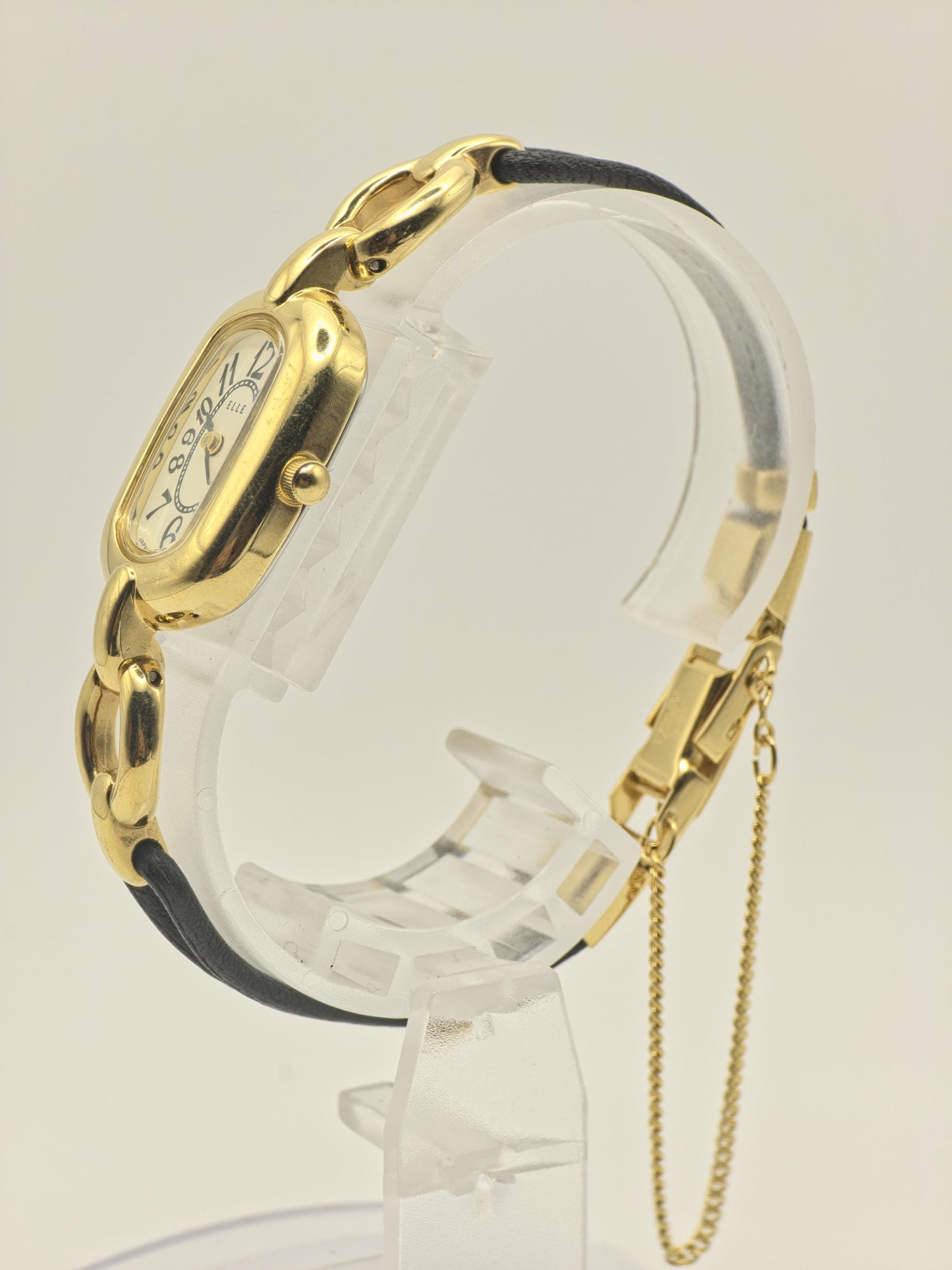 Vintage ELLE Quartz Gold Tone Bracelet Women's Dress Watch - 398