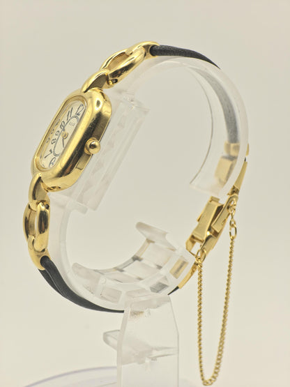 Vintage ELLE Quartz Gold Tone Bracelet Women's Dress Watch - 398