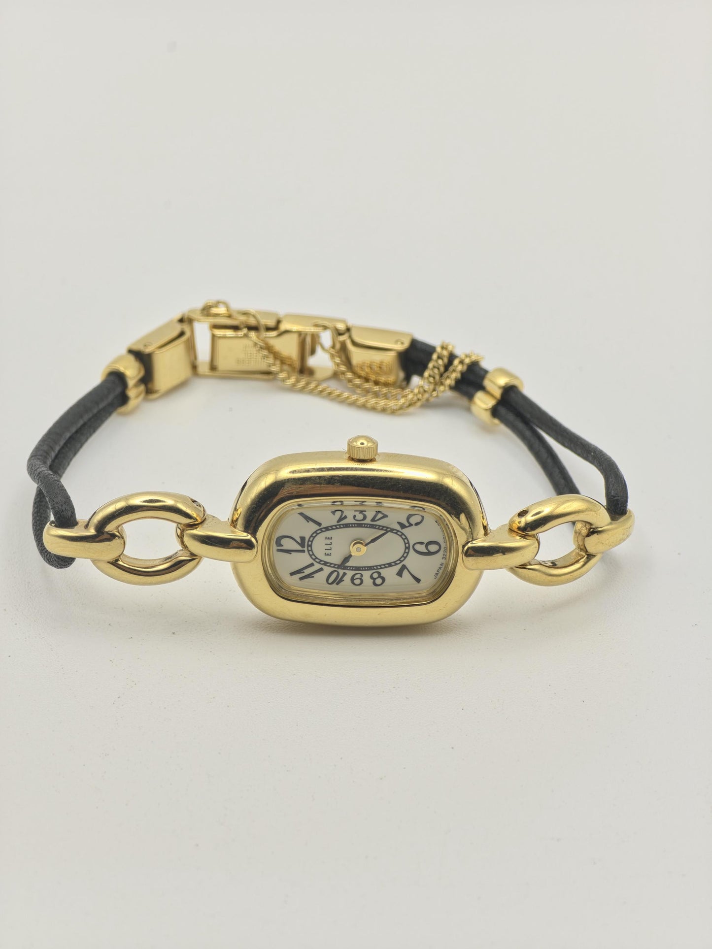 Vintage ELLE Quartz Gold Tone Bracelet Women's Dress Watch - 398