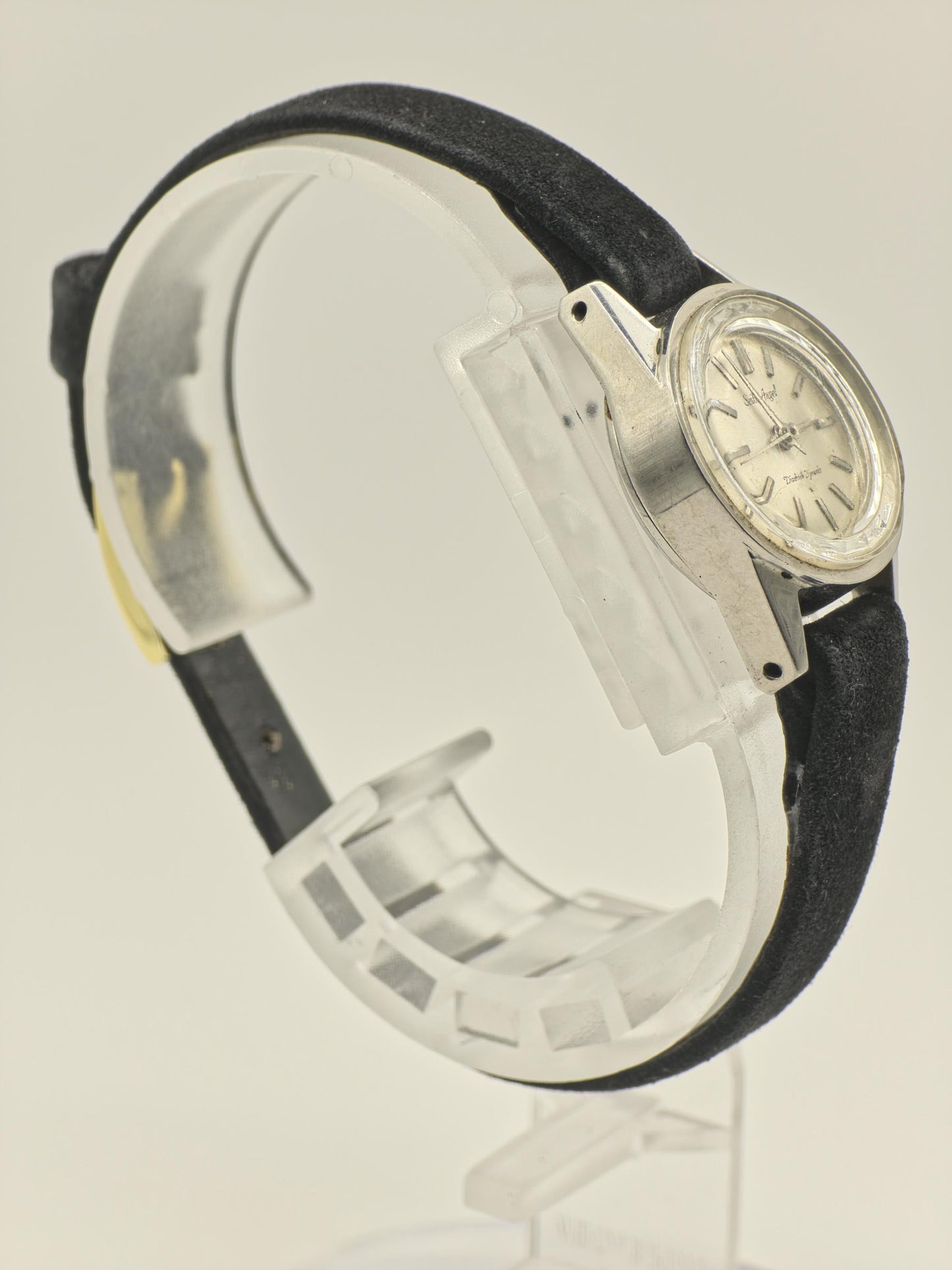 Vintage Seiko Angel Diashock 21 Jewels Hand-Winding Women's Watch Silver Dial - 402