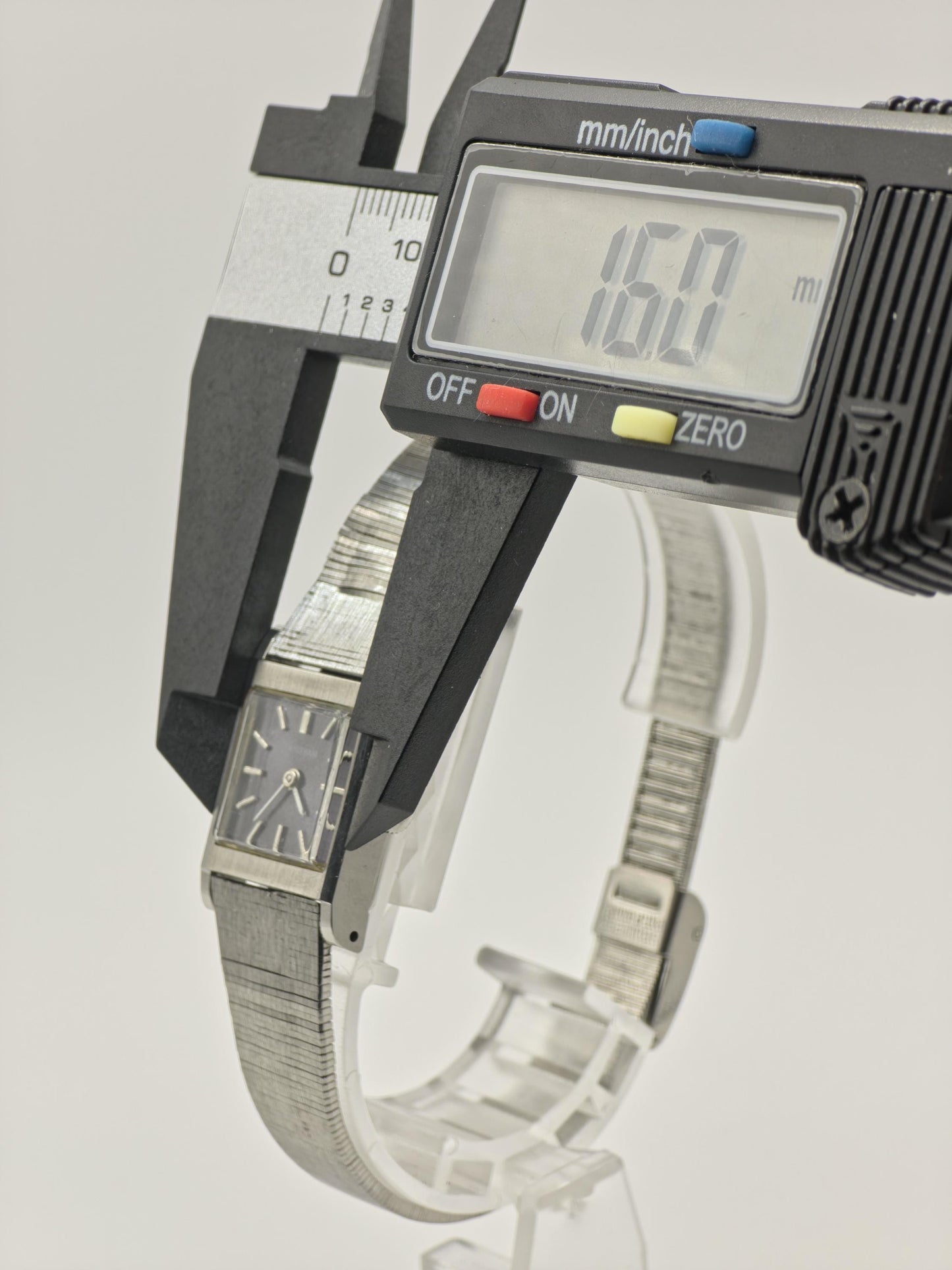 Vintage Waltham Women's Manual Wind Silver Tone Black Dial Rectangular Dress Watch - 404