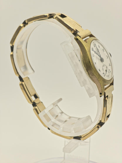 Vintage Longines Women's Mechanical Gold Tone Enamel Dial Small Seconds Wrist Watch - 405