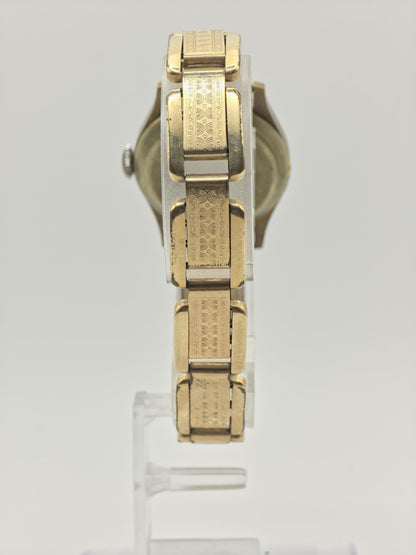 Vintage Longines Women's Mechanical Gold Tone Enamel Dial Small Seconds Wrist Watch - 405