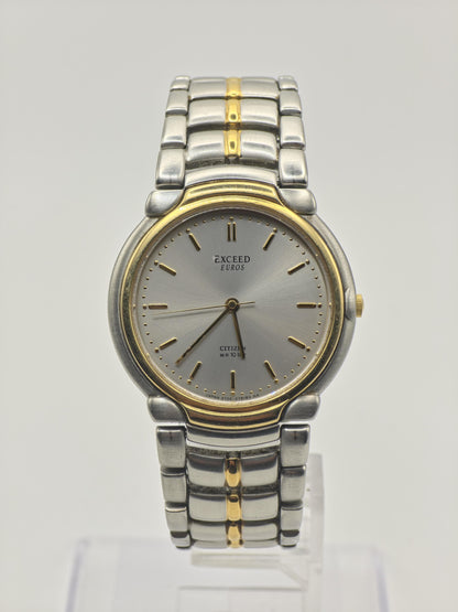 Vintage Citizen Exceed Euros WR 10 Bar Quartz Two-Tone Men's Dress Watch - 409