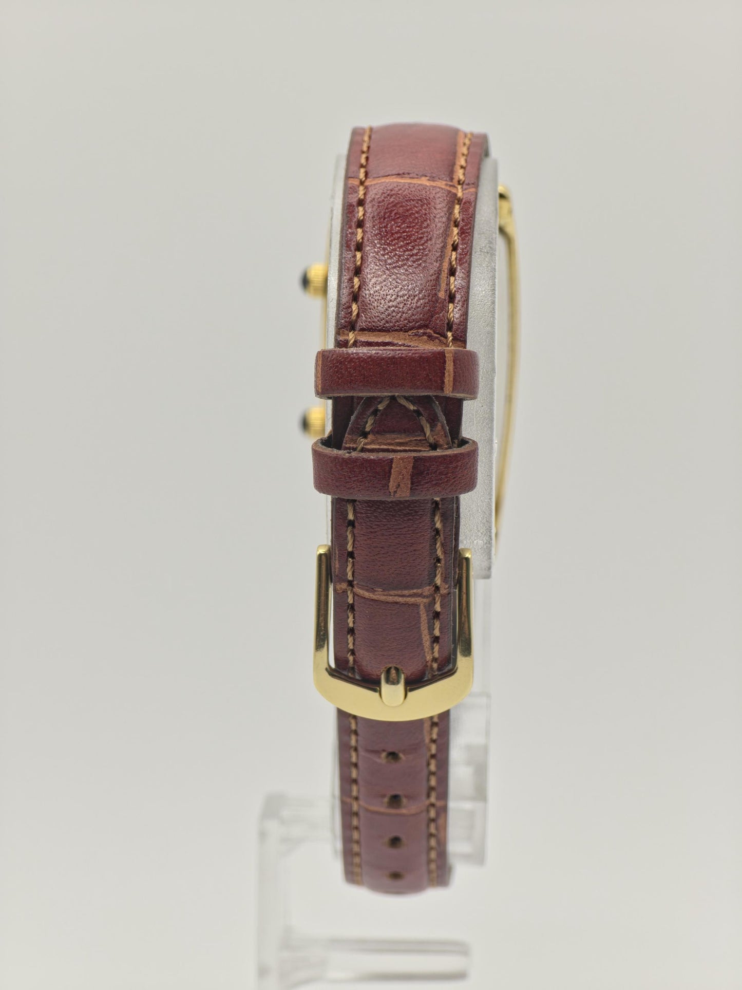 Vintage Noevir Dual Time Quartz Gold Tone Women's Dress Watch Japan - 411