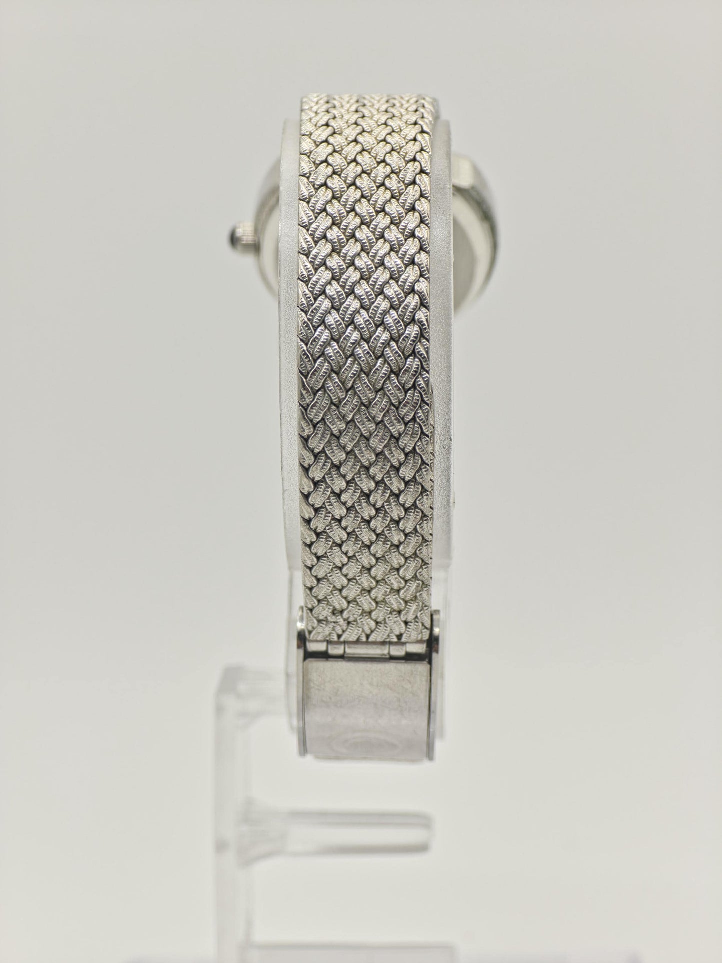 Vintage Cyma Women's Quartz Silver Tone Textured Swiss Dress Watch - 412