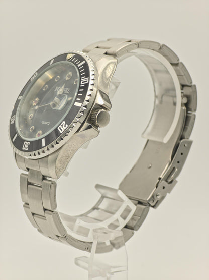 Vintage Forbel Men's Quartz Stainless Steel Diver Style Date Swiss Watch - 414