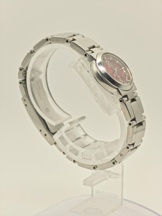 Vintage Seiko Lukia Women's Quartz Burgundy Dial Stainless Steel Watch - 420