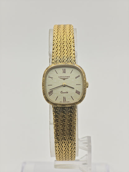 Vintage Longines Women's Gold Tone Quartz Cushion Dress Watch Swiss Made - 427
