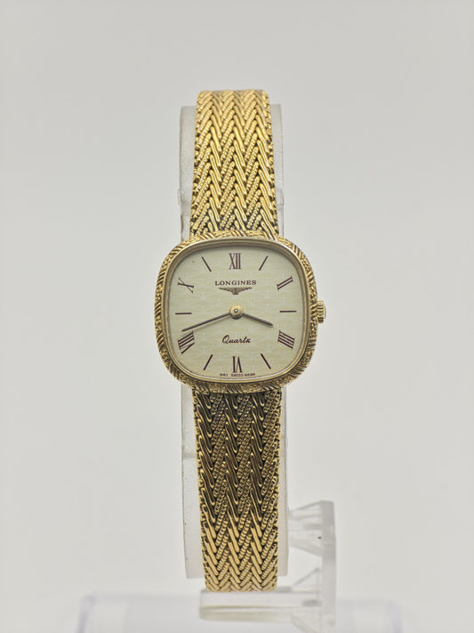 Vintage Longines Women's Gold Tone Quartz Cushion Dress Watch Swiss Made - 427