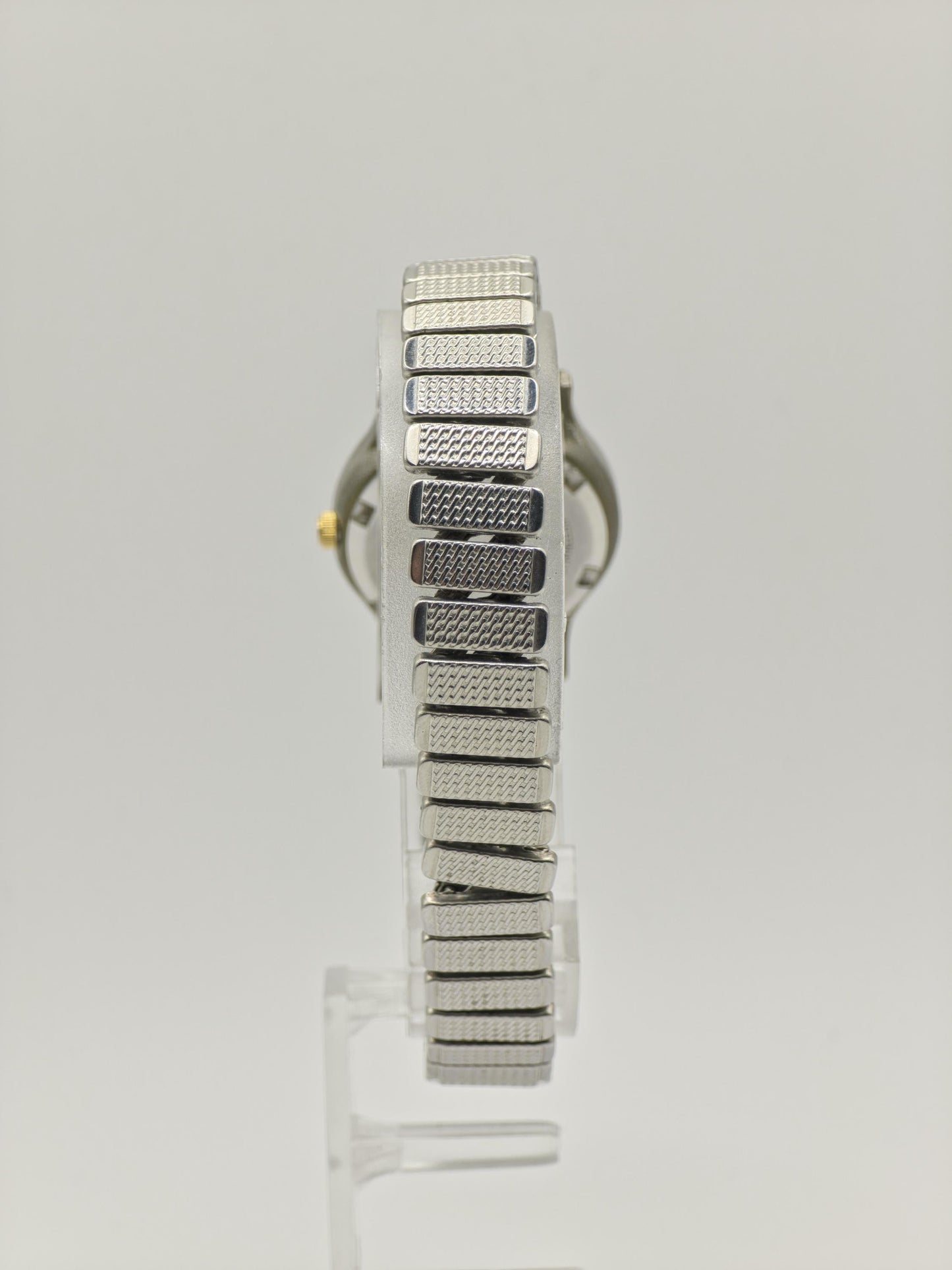 Vintage Elgin Deluxe Opal Women's Quartz 30M Dress Watch Blue Mosaic Dial - 432