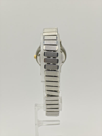 Vintage Elgin Deluxe Opal Women's Quartz 30M Dress Watch Blue Mosaic Dial - 432