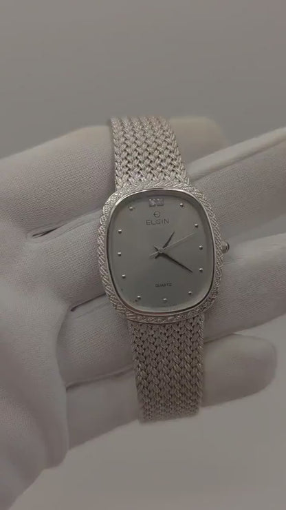Elgin Quartz Watch Ref. FK276 0095485 Silver Tone Mesh Bracelet Women Unisex | - 39