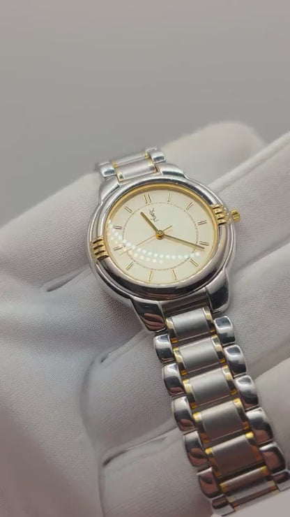 YSL Quartz Unisex Watch Silver Dial Two-Tone Bracelet Ref. 650113 | - 93