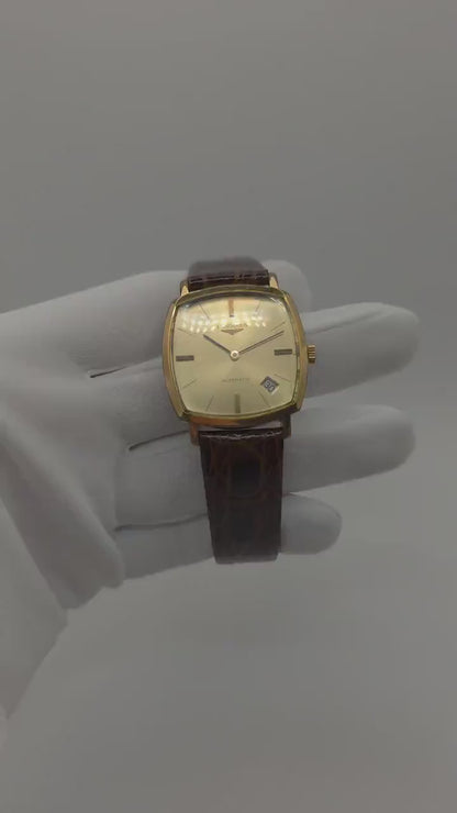 Vintage Longines Automatic Watch | Gold Plated Cushion Case, 1970s
