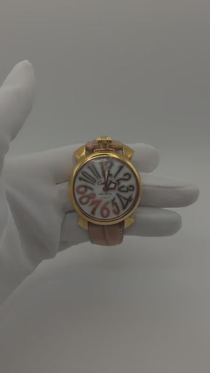 GaGa Milano Manuale 48mm Gold-Tone Men’s Watch – Italian Art Deco Style