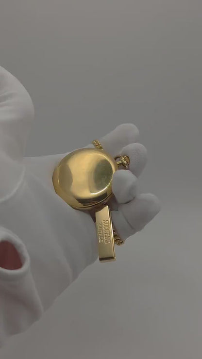 Vintage Seiko Gold-Tone Pocket Watch | Hunter Case, Quartz, Japanese Timepiece