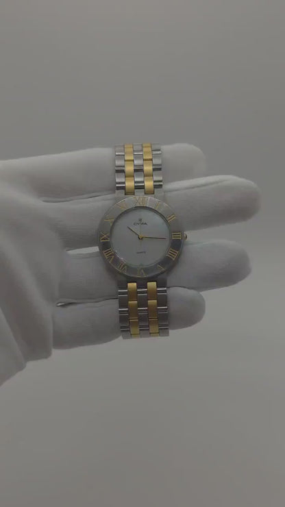 Vintage CYMA Quartz Watch, Two Tone Steel & Gold, Swiss Made