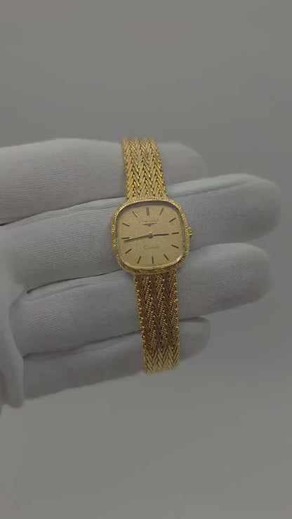 Vintage Longines Quartz Ladies Watch Gold Tone Swiss Made Elegant Bracelet Style - 15