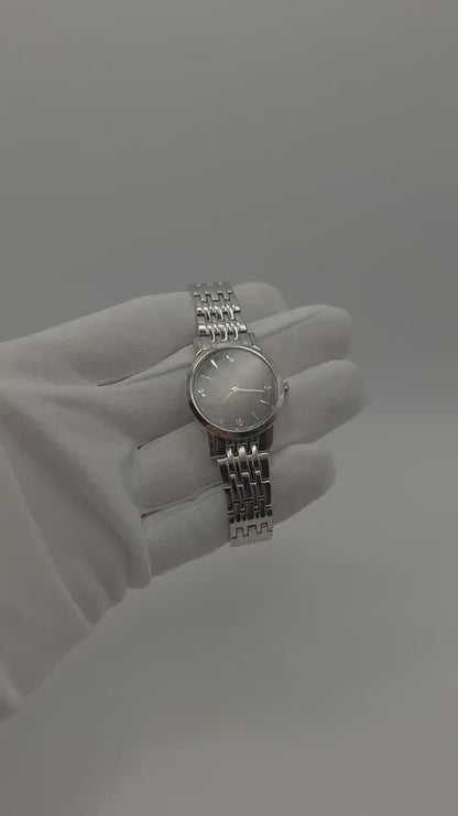 Bulova 96P148 Ladies Stainless Steel Sapphire Glass Black Dial Quartz Wristwatch Elegant Classic Dress Watch