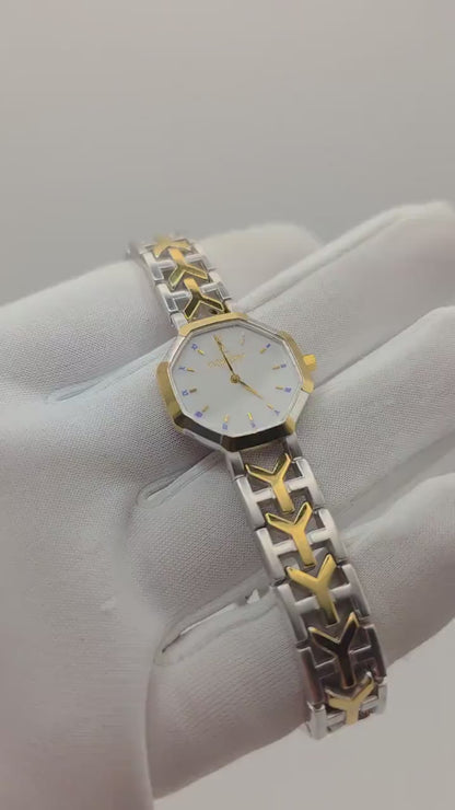 YSL Women’s Quartz Watch Octagonal Case Two-Tone Stainless Steel Bracelet White Dial Ref. 2200-226313YO | - 101