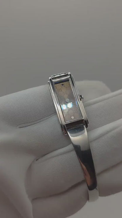 Gucci Women’s Rectangular Watch | Model 109 | GG Monogram Dial | Swiss Made | Box Included | - 127