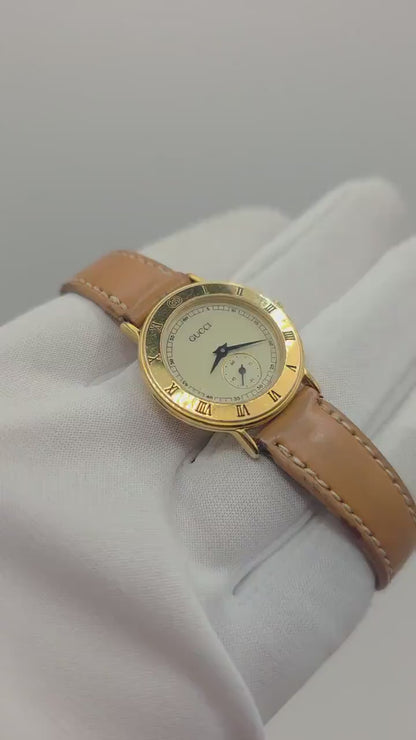 Gucci 3000.2.L Gold Tone Cream Dial Small Seconds Women Watch | Swiss Made - 188