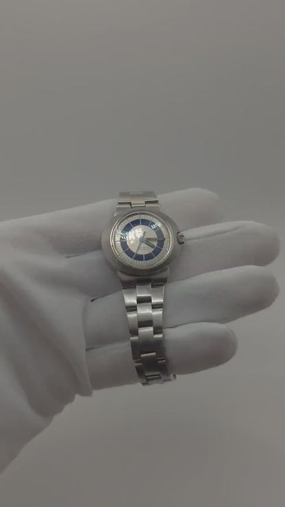 Vintage Omega Genève Dynamic Automatic Watch – 1970s Swiss Made Blue Bullseye Dial