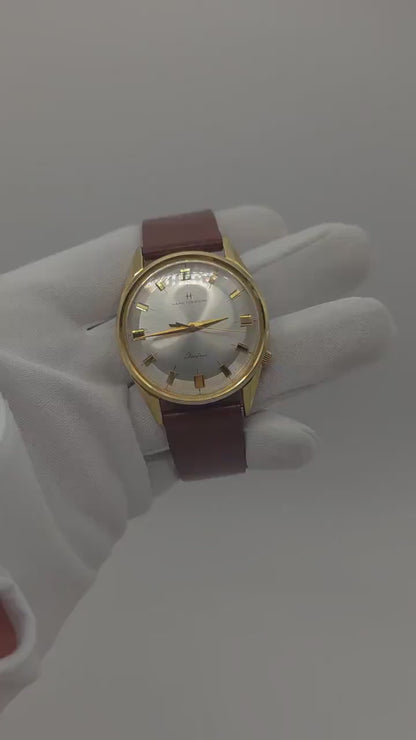 Hamilton-Ricoh Electric Vintage Watch – Gold-Tone, Silver Sunburst Dial