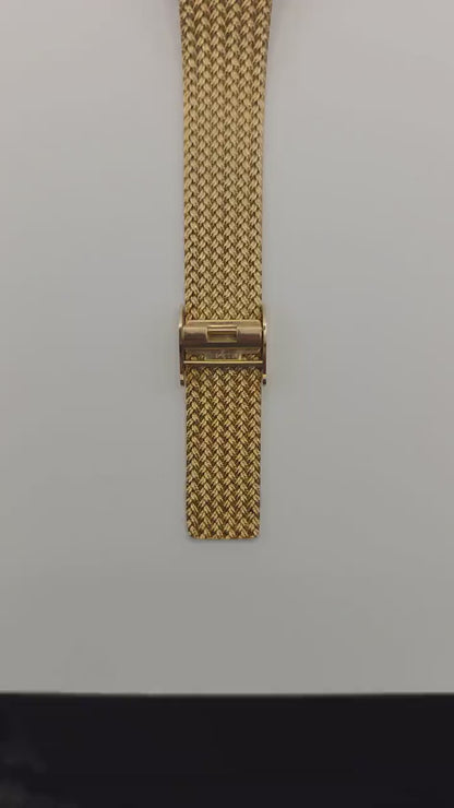 CYMA Gold Plated Quartz Watch | Swiss Made Vintage Watch | Woven Mesh Bracelet | 1980s Elegant Timepiece